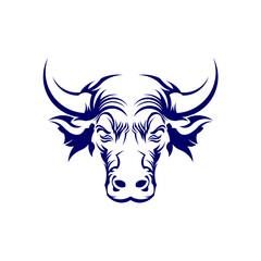 cow bull head logo illustration