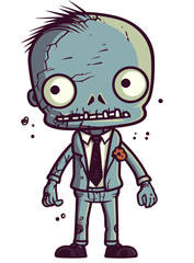 Horror Zombie with Swollen Limbs Walking Zombie with Smeared Blood Vector