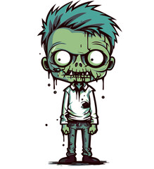 Undead Zombie with Bloody Rags Zombie with Chopped Arm Vector