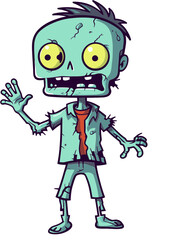 Obraz premium Zombie with Dirty Clothes Undead Zombie with Distorted Face PNG