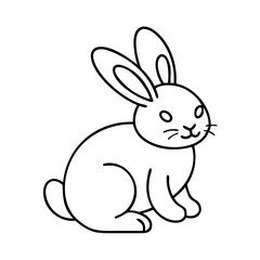 bunny rabbit icon, bunny rabbit line art - simple line art of bunny rabbit, perfect for bunny rabbit logos and icons