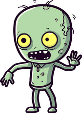 Zombie with Disfigured Limbs Undead Zombie with Battered Face SVG