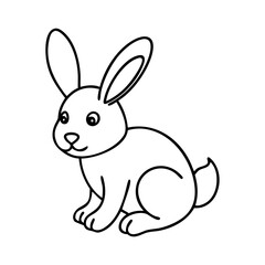 bunny rabbit icon, bunny rabbit line art - simple line art of bunny rabbit, perfect for bunny rabbit logos and icons