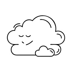 calm cloud icon, calm cloud line art - simple line art of calm cloud, perfect for calm cloud logos and icons