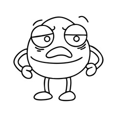 cartoon eye roll icon, cartoon eye roll line art - simple line art of cartoon eye roll, perfect for cartoon eye roll logos and icons