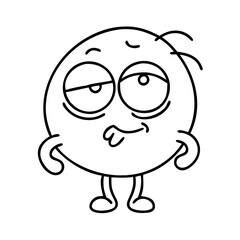 cartoon eye roll icon, cartoon eye roll line art - simple line art of cartoon eye roll, perfect for cartoon eye roll logos and icons