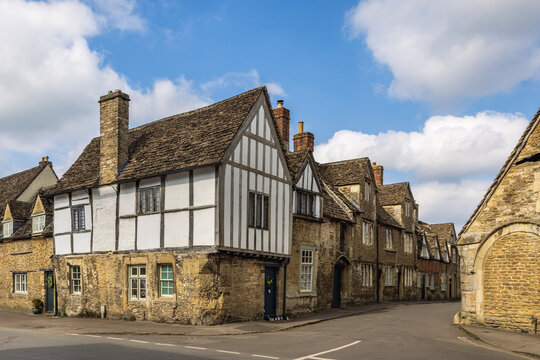 Medieval architecture in the historic village of Lacock, Wiltshire, England, Uk