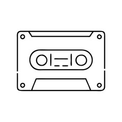 cassette tape icon, cassette tape line art - simple line art of cassette tape, perfect for cassette tape logos and icons