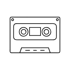 cassette tape icon, cassette tape line art - simple line art of cassette tape, perfect for cassette tape logos and icons