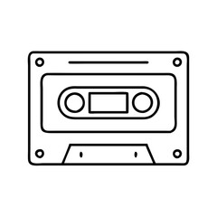 cassette tape icon, cassette tape line art - simple line art of cassette tape, perfect for cassette tape logos and icons