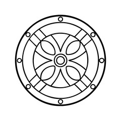 Fototapeta premium celtic shield icon, celtic shield line art - simple line art of celtic shield, perfect for celtic shield logos and icons
