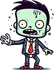 Obraz premium Zombie with Gory Mouth PNG Undead Zombie with Ripped Face Vector