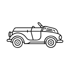 classic convertible car icon, classic convertible car line art - simple line art of classic convertible car, perfect for classic convertible car logos and icons