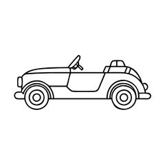 classic convertible car icon, classic convertible car line art - simple line art of classic convertible car, perfect for classic convertible car logos and icons