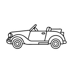 Obraz premium classic convertible car icon, classic convertible car line art - simple line art of classic convertible car, perfect for classic convertible car logos and icons