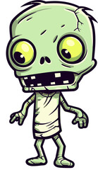 Zombie with Eyes Sunk Deep Undead Zombie with Throbbing Veins PNG