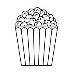 classic popcorn box icon, classic popcorn box line art - simple line art of classic popcorn box, perfect for classic popcorn box logos and icons
