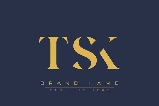 TSK abstract letter logo design. This logo is designed by three abstract letters.