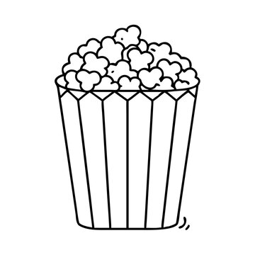 recommend clip art: classic popcorn box icon, classic popcorn box line art - simple line art of classic popcorn box, perfect for classic popcorn box logos and icons