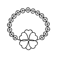 clover bracelet icon, clover bracelet line art - simple line art of clover bracelet, perfect for clover bracelet logos and icons