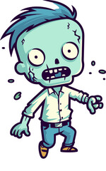 Walking Zombie with Gnashing Teeth PNG Zombie with Splattered Blood Vector