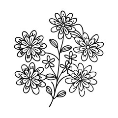 colorful blossoms icon, colorful blossoms line art - simple line art of colorful blossoms, perfect for colorful blossoms logos and icons