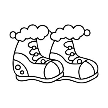 black and white winter boots clip art preview