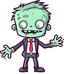 Zombie with Tattered Clothes Undead Zombie with Bloody Mouth SVG