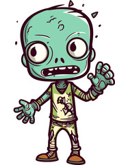 Zombie with Battered Head Walking Zombie with Torn Flesh SVG