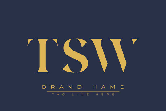TSW abstract letter logo design. This logo is designed by three abstract letters.
