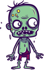 Zombie with Broken Neck PNG Horror Zombie with Crushed Skull Vector