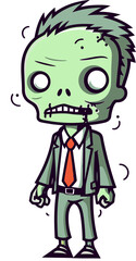 Undead Zombie with Crawling Body Zombie with Broken Neck PNG