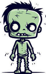 Zombie with Shaky Arms PNG Horror Zombie with Blistered Skin Vector