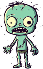 Zombie with Decayed Face PNG Undead Zombie with Lost Teeth Vector