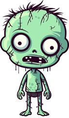Horror Zombie with Bloodied Clothes Zombie with Exposed Ribs PNG