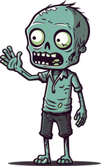 Horror Zombie with Blistered Skin Walking Zombie with Dragging Foot SVG