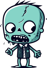 Undead Zombie with Lost Teeth Horror Zombie with Bloodied Clothes SVG
