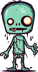 Zombie with Split Lip Horror Zombie with Tattered Shoes SVG