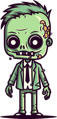 Undead Zombie with Wrinkled Skin Zombie with Scarred Cheeks PNG