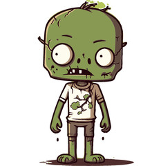 Horror Zombie with Tattered Shoes Walking Zombie with Hollow Cheeks PNG