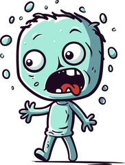 Walking Zombie with Open Wound Zombie with Unkempt Hair SVG