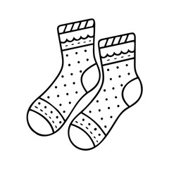 cozy socks icon, cozy socks line art - simple line art of cozy socks, perfect for cozy socks logos and icons