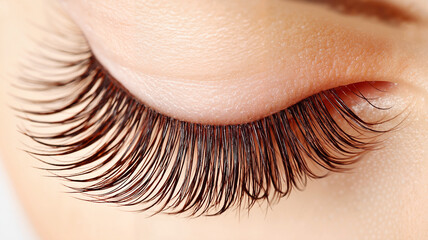 Close-up of Beautiful Eyelashes Enhancing Natural Beauty  