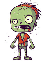 Horror Zombie with Roaming Eyes Walking Zombie with Missing Foot PNG