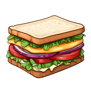 recommend clip art: Cartoon Sandwich Illustration