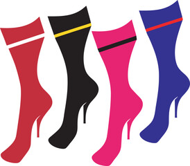 female legs in black stockings