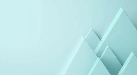Fototapeta premium Light blue geometric shapes arranged in a mountain range design.