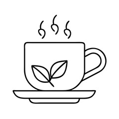 cup of herbal tea icon, cup of herbal tea line art - simple line art of cup of herbal tea, perfect for cup of herbal tea logos and icons