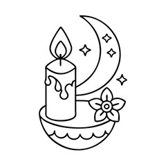 decorative eid candle icon, decorative eid candle line art - simple line art of decorative eid candle, perfect for decorative eid candle logos and icons