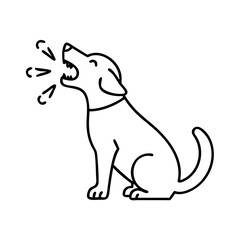 dog barking icon, dog barking line art - simple line art of dog barking, perfect for dog barking logos and icons